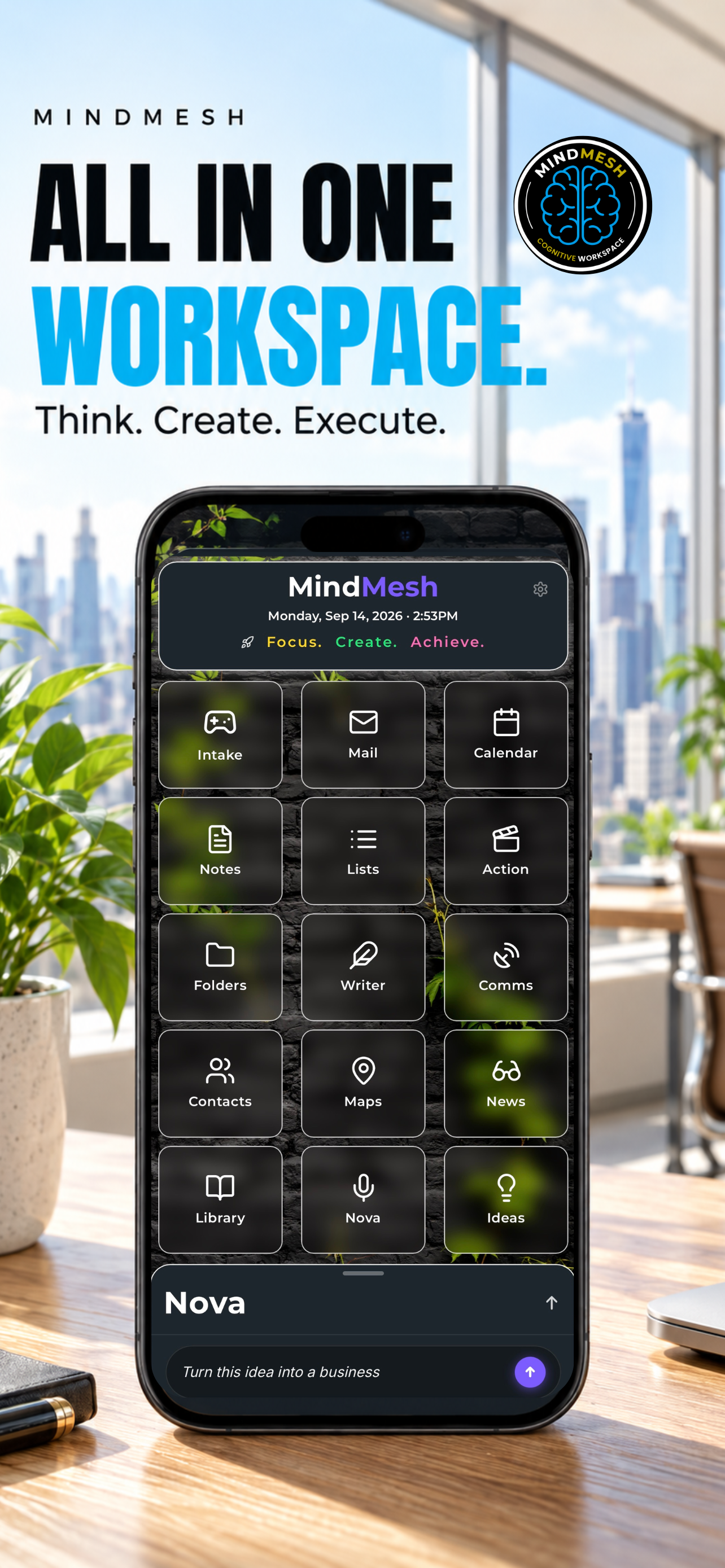 MindMesh workspace on iPhone