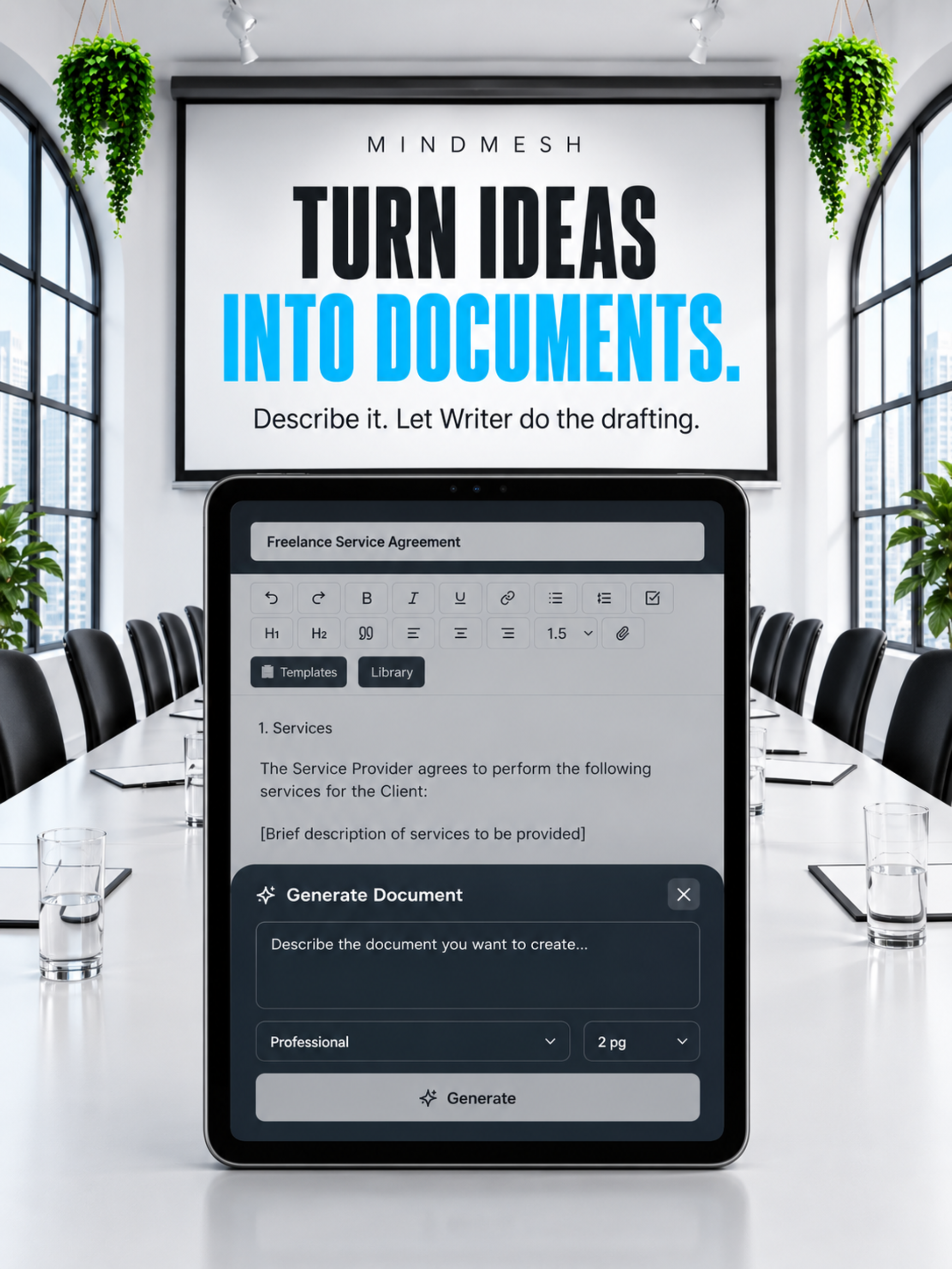 MindMesh Writer on iPad